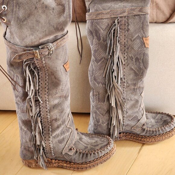 El Vaquero Colleen reptile boots Sz 40 Over the knee - Picture 5 of 10